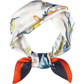 27.5 Inches Satin Head Scarf for Women Silk-Like Floral Hair Scarf, Neck Scarf for Women, Multi-Use Square Scarf