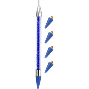 PATIKIL Diamond Art Pen with Wax, Dual Ended Diamond Art Accessories Refillable Wax Pen with 4 Pcs Wax for Diamond Art Nail DIY Craft, Yellow
