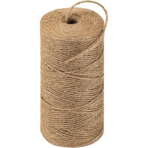 Twine String 1312 Feet Long Natural Jute Twine Hemp Rope for Gardening Crafts Giftwares Wrapping Packing Wedding Decor, Brown 2 Rolls