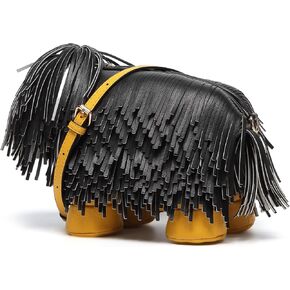 Women Luxury Dog Shaped Crossbody Shoulder Bag PU Leather Handbag Unique Novelty Dog Shaped Purse