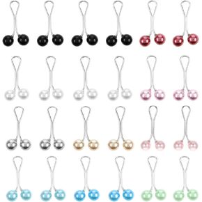 24 Pcs hijab pins for women Muslim Pearl Scarf Clips Multicolor Headscarf Pearl Pins Brooch Pin Clips Shawl Scarf Safety Pins For Sweater Scarf Hijab Pins Accessories