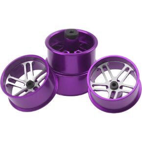 Aluminum Alloy Wheels Rims OD 23.5mm Compatible with Tamiya Mini 4WD RC Car (Black)