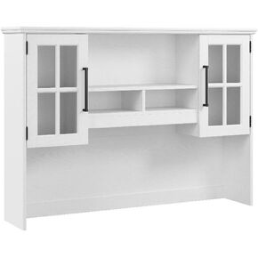 Bush Furniture Westbrook 60W Computer Desk Hutch in White Ash | Dining Room, Living Room, Home Office Storage