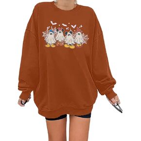 Halloween Spooky Ghost Sweatshirt Women: Magical Shirts Cute Ghost Oversized Shirt Spooky Season Pullover Tops