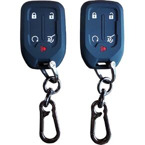 TANDRIVE Key Fob Cover for 2024-2017 GMC Acadia Terrain Denali, Sierra Chevy Silverado, Silicone, Black and Black
