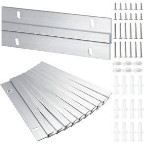 12 Pack French Cleat Hanger Headboard Wall Mounting Brackets Cleat Picture Hanger Kit Z Bar Hanger Supports with Plastic Expansion Tube Screws Silicone Dots for Picture Mirror Whiteboard (6 Inch)