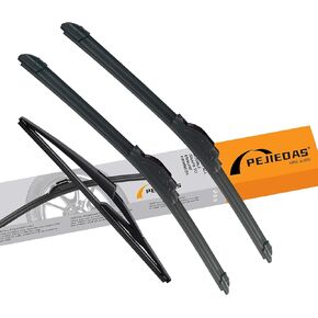 3 Wiper Blades for Nissan Dualis/Qashqai 2006-2013, OE Genuine Replacement (24″/15″ Front Wiper + 12″ Rear Wiper)