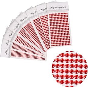 8 Sheets Rhinestone Stickers，3584 Pcs Gem Stickers for DIY Face Eyes Makeup Hair（Black-3/4/5/6mm）