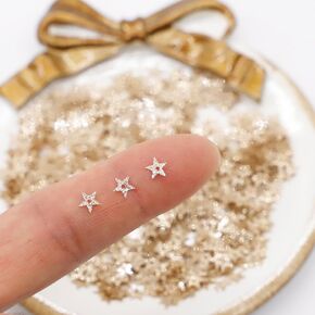 5mm/0.2" Tiny Sparkling Sew on Star Sequins, Mini Sparkling Sequins, in 3 Color, for All Crafting Projects, Pack of About 5 Grams