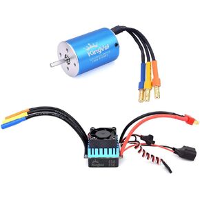 استبدال KingVal 2838 5300KV عمود محرك بدون فرش بدون مستشعر 3.175 مم مع مجموعة ESC بدون فرش 45A متوافقة مع سيارة RC 1/14 1/16