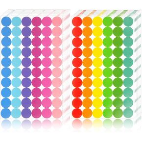 SallyFashion 2160PCS Color Coding Labels, Garage Sale Stickers Price Tags Stickers Blank Yard Sale Circle Dot Stickers Self-Adhesive Writable Labels