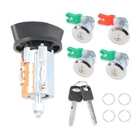 Door Lock Cylinder Ignition Switch with Keys Compatible with Ford Econoline E150 E250 E350 E-150 E-250 E-350 Van 1997-2020 Replacement for LC6177 703369 597638