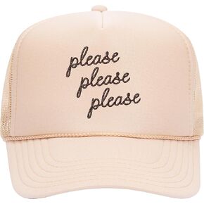 Please Please Please Trucker Hat | Trendy Vintage Cute Graphic Pop Girly | Premium Foam Trucker Hat for Men & Women