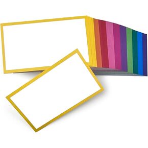 PPAPPAPPIYO 3.5x2 Decorative Color Index Cards / (Set of 100) Blank index cards 260gsm (Multicolor)