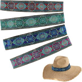 CHGCRAFT 4Pcs 4Colors Cowboy Western Hat Bands Adjustable Fedora Hat Accessories Hat Band Ribbons for Hat Accessories Costume Headwear Fedora Hat Decoration, Mixed Color