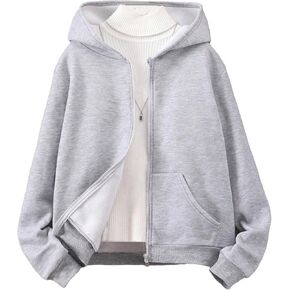 Floerns Girls Casual Long Sleeve Zip Up Hoodie Jacket with Pockets