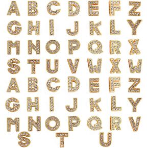 52 Pcs Letter Charms for Croc,Letter Charms Fits for Clog Sandals Decoration Fashion Crystal Diamond Charms for Women Girl Men Boy Party of Birthday Gifts. in Saudi Arabia