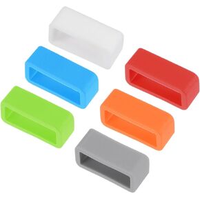 uxcell Watch Band Strap Loops, Width Rubber Fastener Rings Silicone Watch Retainers for Watch Band
