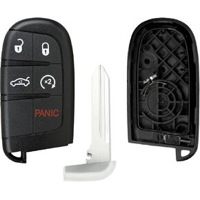 StandardAutoPart Replacement Keyless Entry Smart Key fob Shell Case for Journey Durango Compass M3N40821302 68066350AB M3N-40821302 (4 Button Trunk)