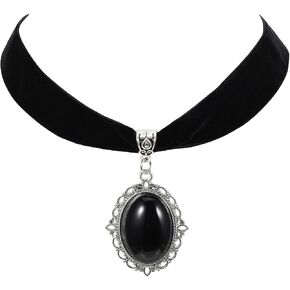 Black Choker Necklace Adjustable Goth Velvet Victorian Choker Vintage Black Chokers for Women with Pendant Gothic Chokers Jewelry for Girls Bride Vampire Halloween Dress Up in Saudi Arabia