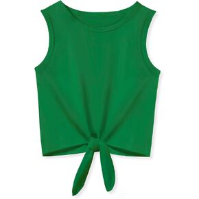 Girls Crop Tops Summer Tie Knot T Shirt Short Sleeve Shirts Tee Tank Top Size 5-14 Years