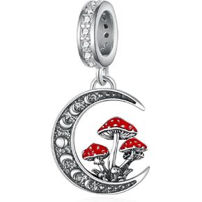 Mushroom Charms 925 Sterling Silver Magical Red Mushroom Gifts Mushroom jewelry Gifts for Women Mom Mushroom Lovers