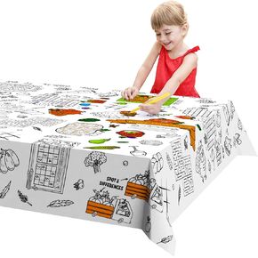 FUN LITTLE TOYS Thanksgiving Tablecloth Rectangle Tablecloth, Thanksgiving Decorations Party Favors for Kids