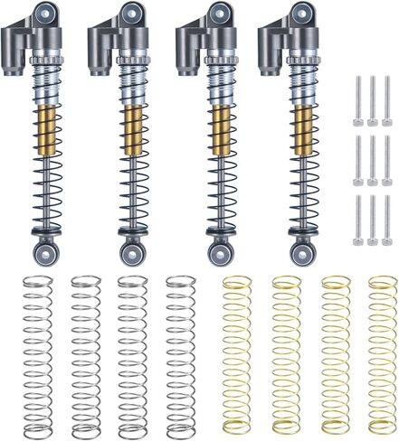 MOHERO Adjustable RC Shocks Absorber Damper Aluminum 48mm for 1/24 RC Crawler Car Axial SCX24 AXI90081 Deadbolt Upgrades (Black) in Saudi Arabia