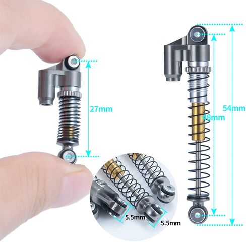 MOHERO Adjustable RC Shocks Absorber Damper Aluminum 48mm for 1/24 RC Crawler Car Axial SCX24 AXI90081 Deadbolt Upgrades (Black) in Saudi Arabia