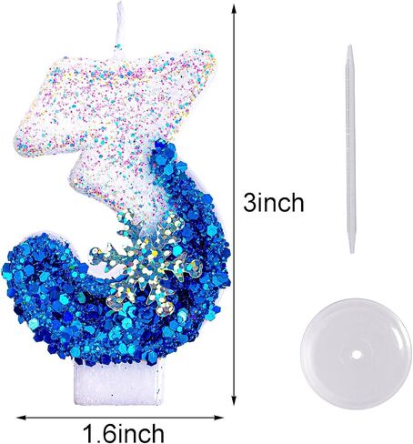 Frozen Birthday Sparkler Candles for Birthday Cake, Snowflake Number 3 Candle, Frozen Cake Toppers Frozen Birthday Party Decorations in Saudi Arabia