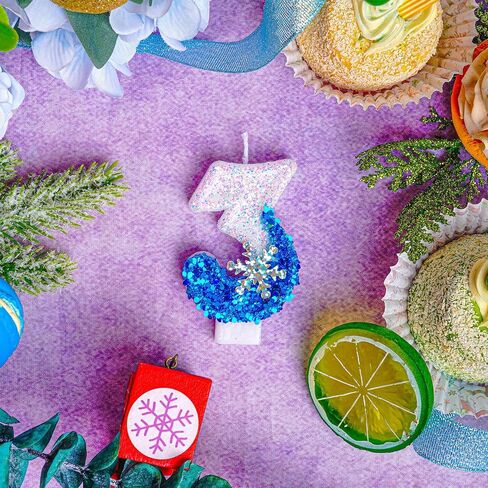Frozen Birthday Sparkler Candles for Birthday Cake, Snowflake Number 3 Candle, Frozen Cake Toppers Frozen Birthday Party Decorations in Saudi Arabia