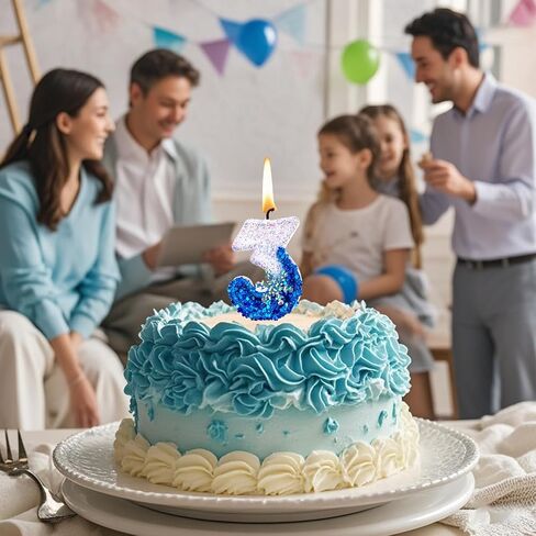 Frozen Birthday Sparkler Candles for Birthday Cake, Snowflake Number 3 Candle, Frozen Cake Toppers Frozen Birthday Party Decorations in Saudi Arabia