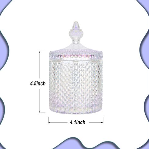 R FLORY 10+24 oz Glass Jars Set of 2 Bathroom Canisters Storage Organizer Cute Qtip Holder Vanity Canister with Lid Cotton Swabs Storage (Purple) in Saudi Arabia