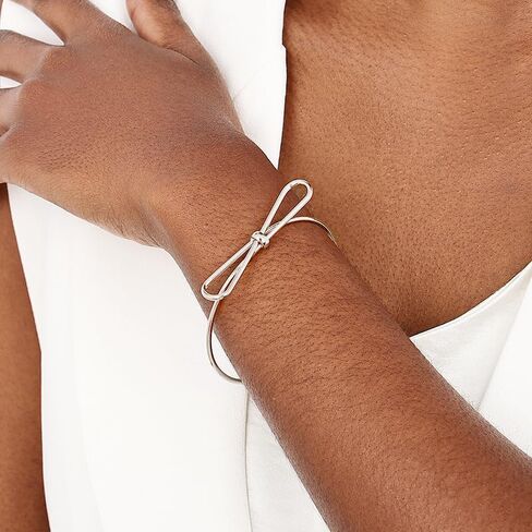 Gold Bow Bangle for Women Trendy Bowknot Open Cuff Bangle Bracelets Wedding Bridesmaid Prom Gift in Saudi Arabia