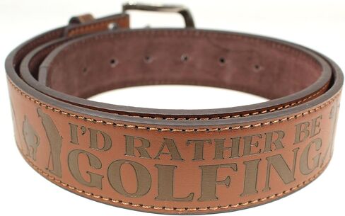 I'd Rather Be Leather Belt Strap and Metal Buckle 1.5" Wide with Snaps - Great Gift for Golfing, Hunting, Fishing, Gaming in Kuwait