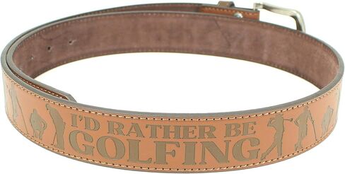 I'd Rather Be Leather Belt Strap and Metal Buckle 1.5" Wide with Snaps - Great Gift for Golfing, Hunting, Fishing, Gaming in Kuwait