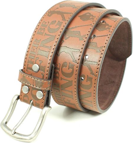 I'd Rather Be Leather Belt Strap and Metal Buckle 1.5" Wide with Snaps - Great Gift for Golfing, Hunting, Fishing, Gaming in Kuwait