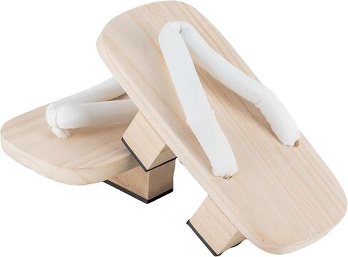 Men's Japanese Double Toothed Wooden Clogs Versatile Summer White woodwooden Slippers COS Elevated Thick Sole Shoes Clogs in Saudi Arabia