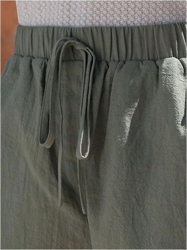 SweatyRocks Women's Casual Drawstring Waist Shorts Wide Leg Solid Summer Shorts with Pockets in Saudi Arabia