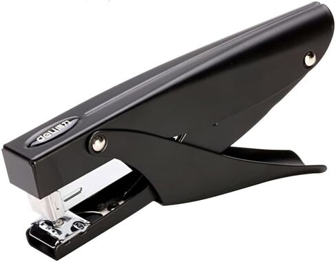 دباسة ذات زرادية معدنية من ديلي، دباسة يدوية قوية توفر الجهد بسعة 20 ورقة، سهلة التحميل وتصميم خالٍ من المربى، سوداء in Kuwait