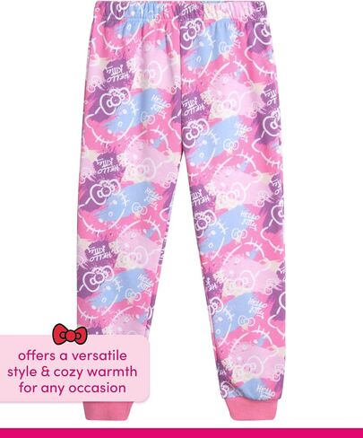 Hello Kitty Girls' Pants Set - 2 Piece Crewneck Sweatshirt and Fleece Pants - Matching Outfit for Girls (2T-12), Size 6X, Aurora Pink in Kuwait