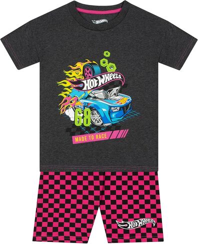 Hot Wheels Shirt And Shorts | Girls Summer Outfits | Race Cars Girls Tshirts and Short Sets | Girls Clothing Sets in Saudi Arabia