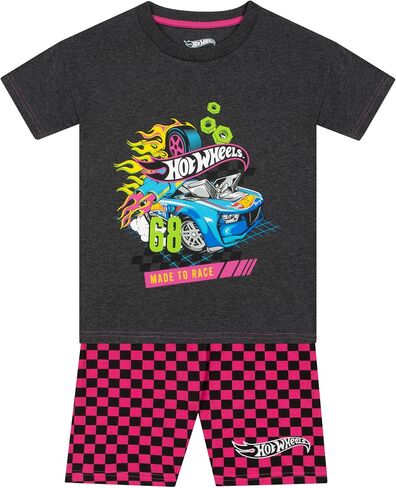 Hot Wheels Shirt And Shorts | Girls Summer Outfits | Race Cars Girls Tshirts and Short Sets | Girls Clothing Sets in Saudi Arabia