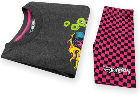 Hot Wheels Shirt And Shorts | Girls Summer Outfits | Race Cars Girls Tshirts and Short Sets | Girls Clothing Sets in Saudi Arabia
