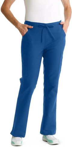 سروال Medline ComfortEase النسائي ذو التصميم الحديث Cargo Scrub، 4 جيوب، أزرق كاريبي، مقاس X-Large، درزة داخلية عادية in Saudi Arabia