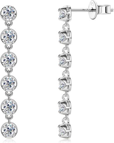 AINUOSHI Moissanite Dangle Earrings for Women Lab Created Diamond Linear Drop Earrings with GRA Certificate 14k gold Plated 925 Sterling Silver Post Dainty Dangling Chandelier Earrings for Everyday Wear Wedding Bridal Prom in Kuwait
