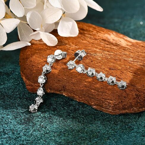 AINUOSHI Moissanite Dangle Earrings for Women Lab Created Diamond Linear Drop Earrings with GRA Certificate 14k gold Plated 925 Sterling Silver Post Dainty Dangling Chandelier Earrings for Everyday Wear Wedding Bridal Prom in Kuwait