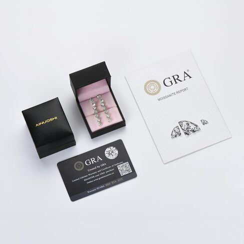 AINUOSHI Moissanite Dangle Earrings for Women Lab Created Diamond Linear Drop Earrings with GRA Certificate 14k gold Plated 925 Sterling Silver Post Dainty Dangling Chandelier Earrings for Everyday Wear Wedding Bridal Prom in Kuwait