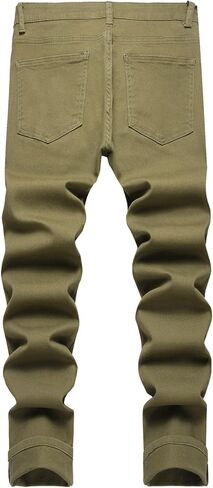 LZLER Mens Chinos Pants Slim Fit Casual Pants Straight Stretch Slacks Flat-Front Twill Pants in Kuwait