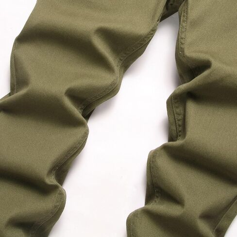 LZLER Mens Chinos Pants Slim Fit Casual Pants Straight Stretch Slacks Flat-Front Twill Pants in Kuwait